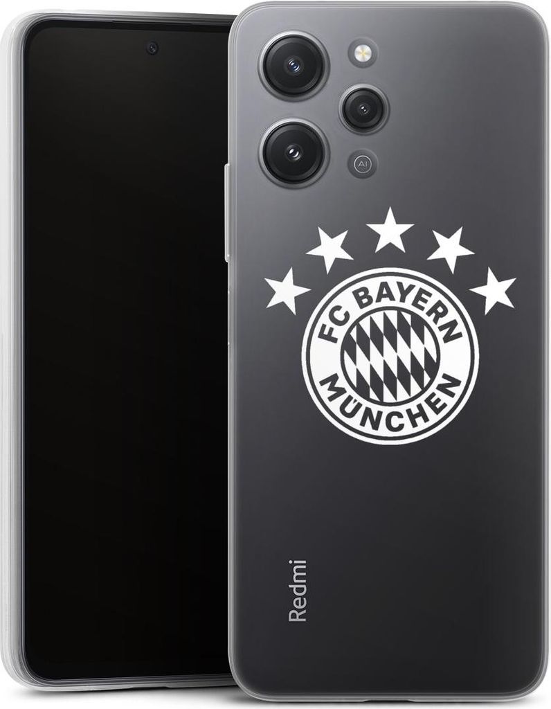 DeinDesign Slim Hülle für Xiaomi Redmi 12 Silikon Case Ultra Dünn Handyhülle FC Bayern München FCB transparent