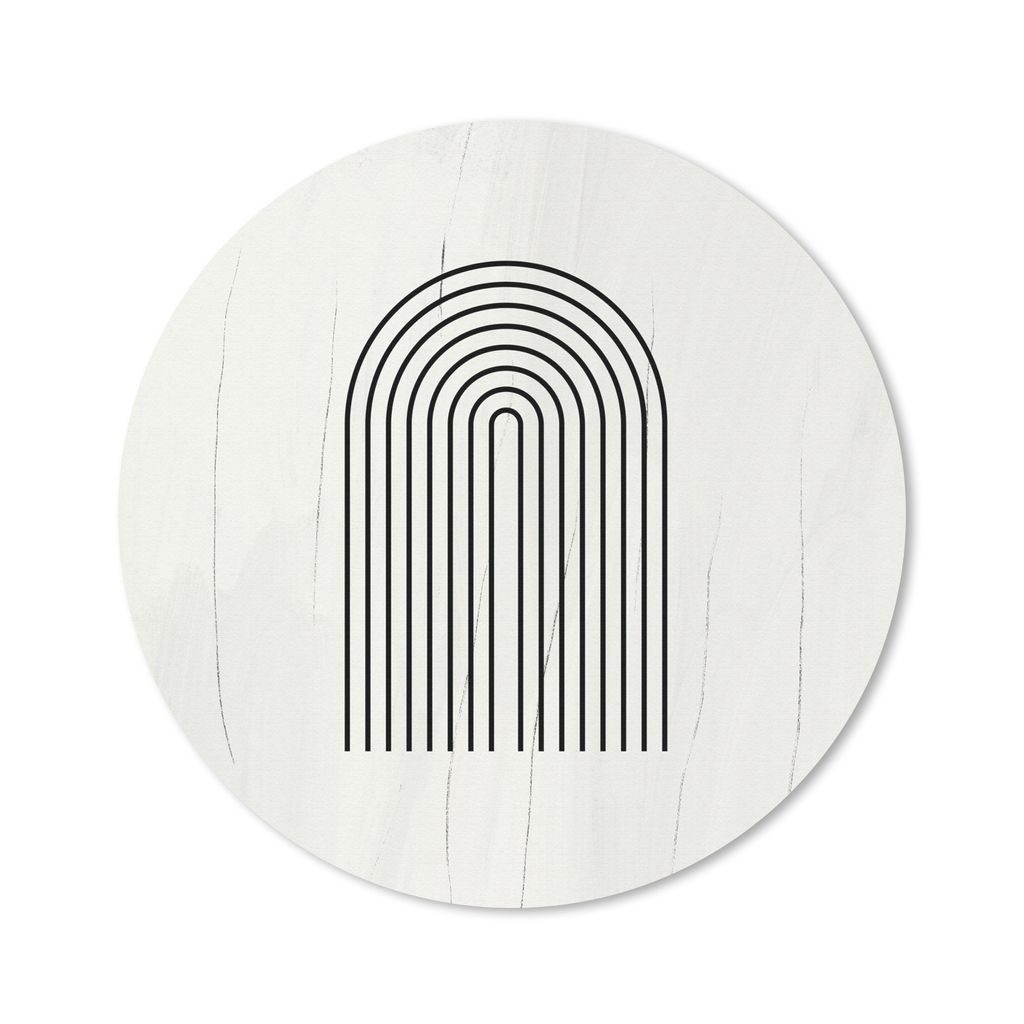 MuchoWow Mauspad Mousepad Kunst - Bogen - Schwarz - Weiß 30x30 cm - Mousepads - Maus Mat - Pad - Mausunterlage - Tischunterlage - Schreibtischma...