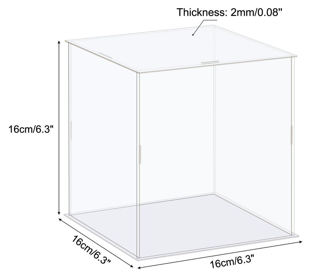 Vitrine Box Acryl Box Durchsichtig Staubdicht Schutz fš¹r Sammlungen 16x16x16cm