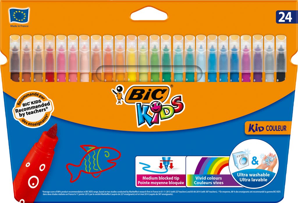 BIC Kid Couleur, Medium, 24 Farben, 2,8 mm, Mehrfarbig, Produktbild 