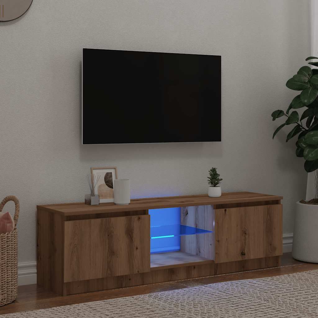 Maison Exclusive - TV-Schrank mit LED-Leuchten Artisan-Eiche 120x30x36 cm
