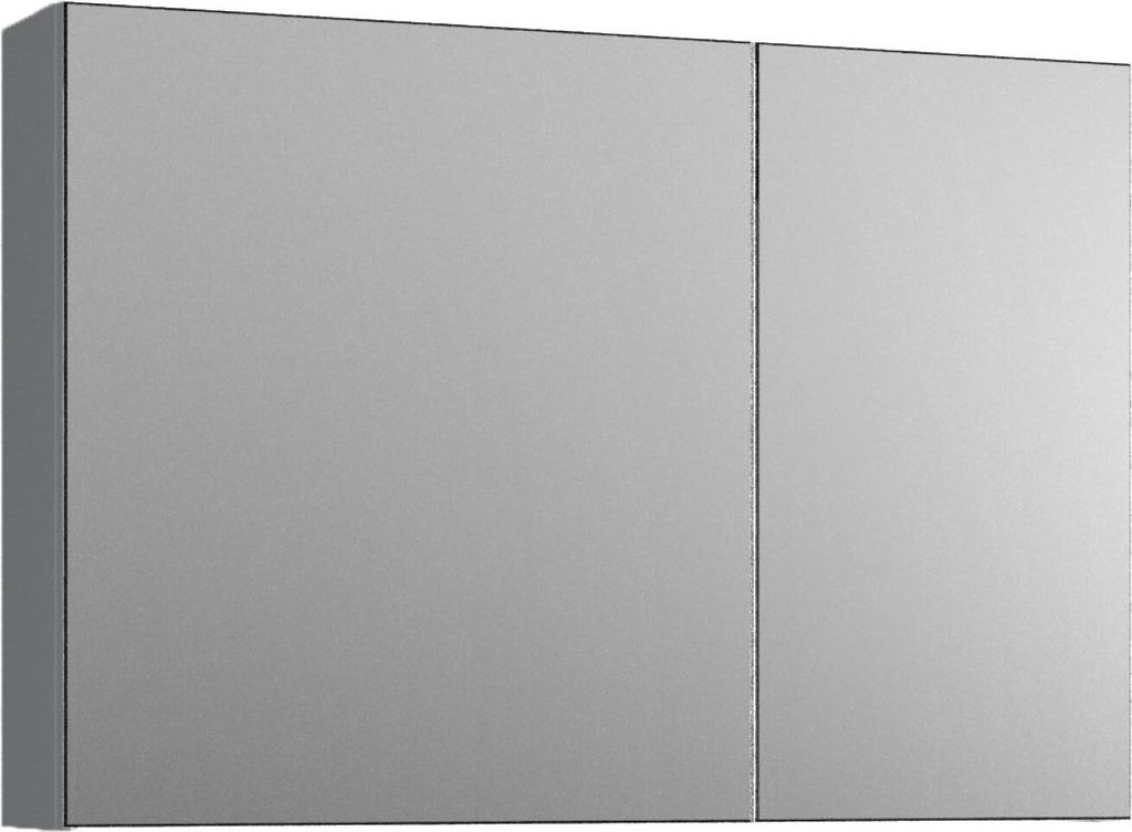 BadeDu Gers Spiegelschrank in Grau Matt 80 cm Breit mit Soft-Close-System, anpassbarem Türanschlag Modernes Design für jedes Badezimmer