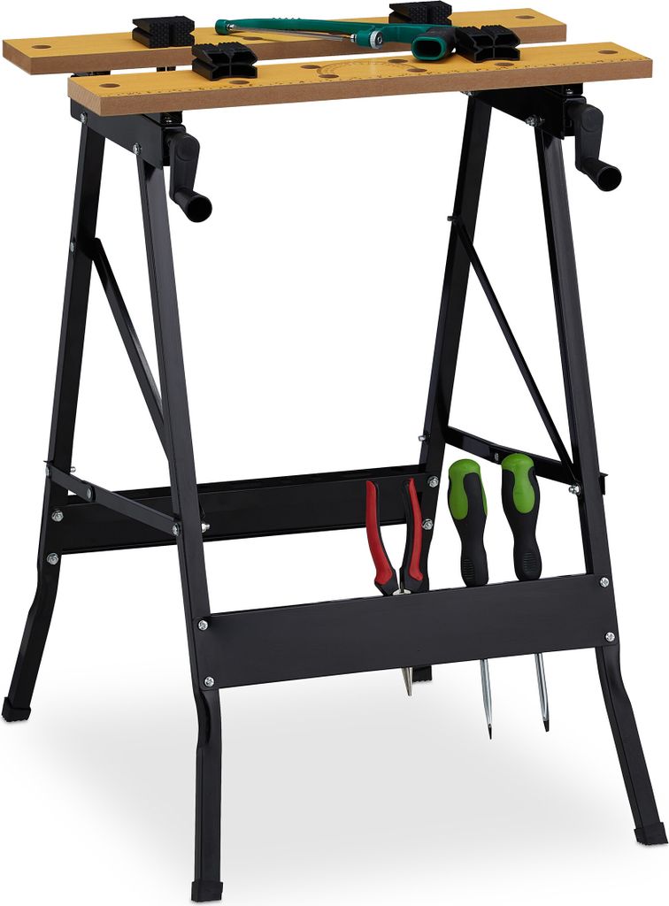 Relaxdays Werkbank klappbar, bis 100 kg, verstellbarer Produktbild 