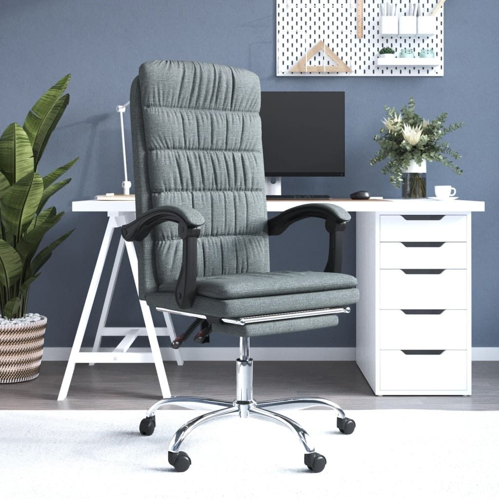 vidaXL Bürostuhl mit Liegefunktion Dunkelgrau Stoff - Bürostuhl Mit Liegefunktion - Bürostühle Mit Liegefunktion - Bürostuhl Mit Relaxfunktion...