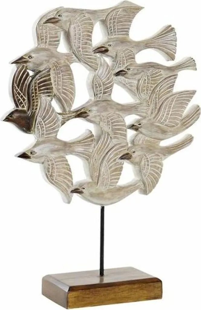 Statue Oiseaux Décorative en Métal Beige - Sculpture Design DKD 54 cm