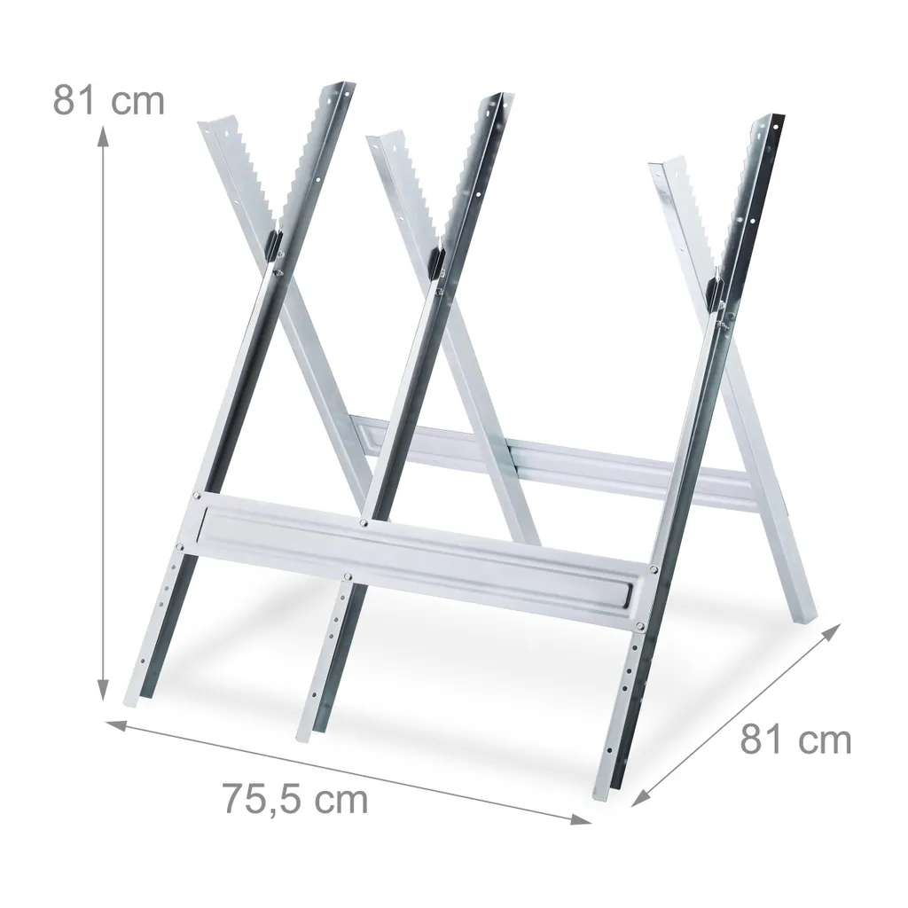 Chevalet de sciage métallique Relaxdays avec support de coupe stable - 4