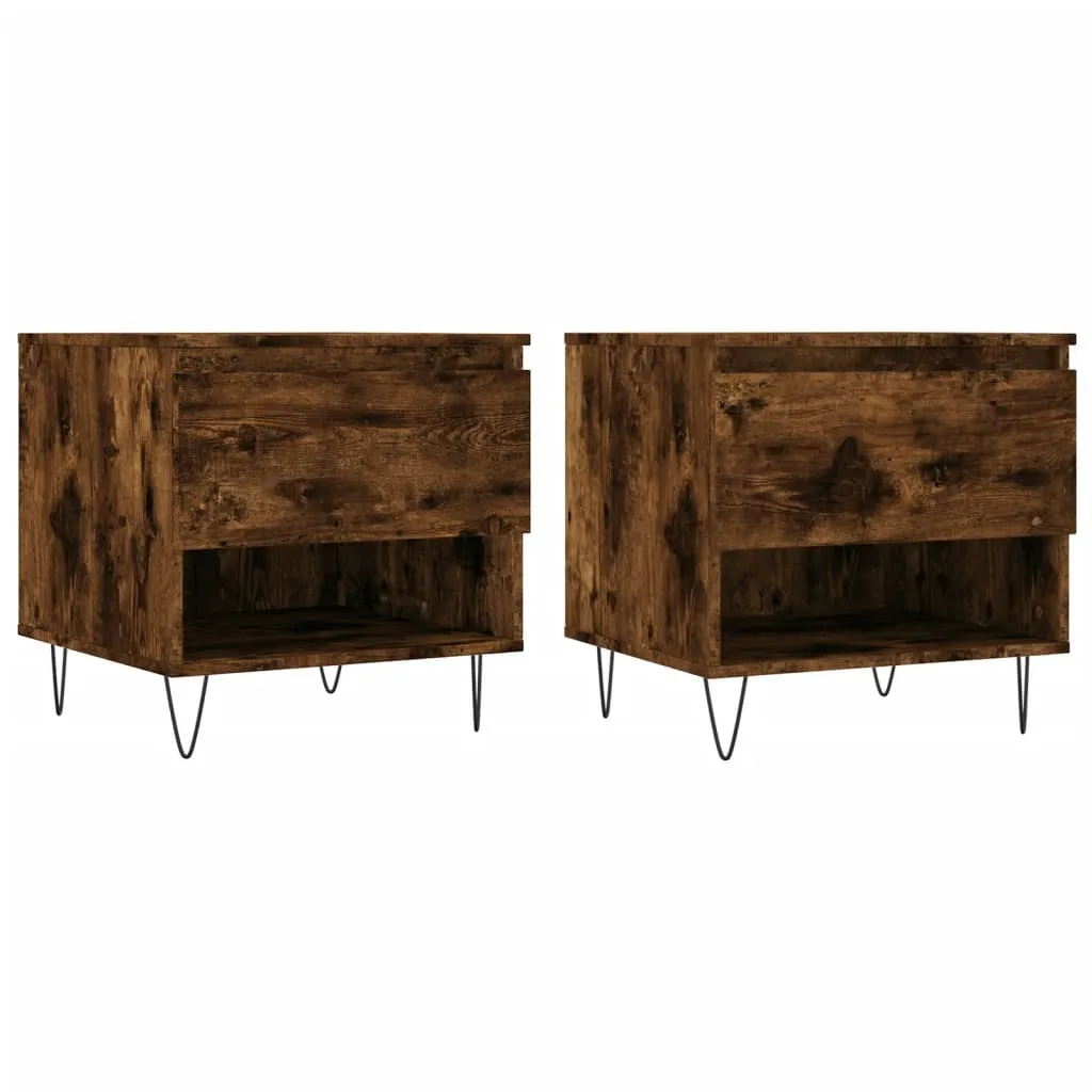 SYFAX™ Occasione Set 2 Tavolini Rovere Fumo 50cm Multistrato Top