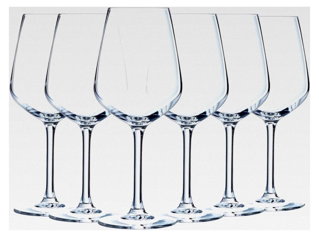 Vinetis Kollektion – 6 Stielgläser 40 cl – modernes und elegantes Design – verstärkte Verpackung, klar