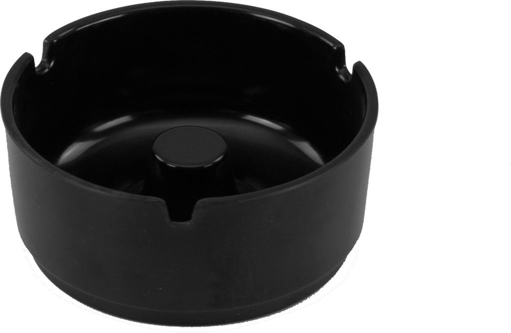Aschenbecher aus Melamin schwarz in 10 cm Durchmesser Typ7-10cm-S-1er