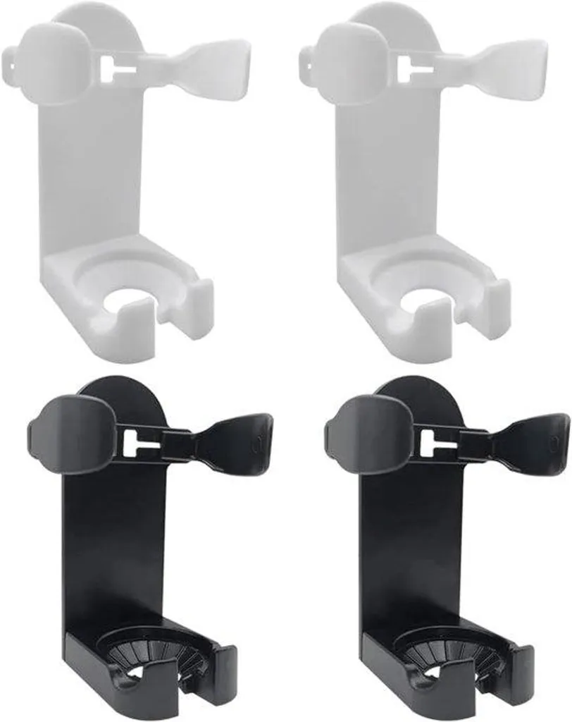 Porte-accessoires de salle de bain mural noir et blanc - Lot de 4