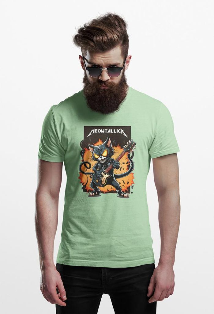 D&B 150 Uni Polo ZN00013 Meowtallica MintGrün-Größe M