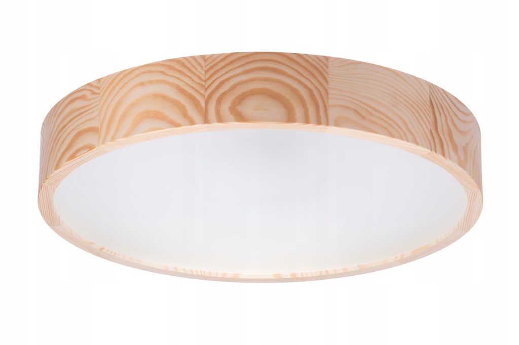 STOLARNIA PIKA Deckenlampe - Runde Holz Deckenleuchte Neturkiefer 3xE27 (∅47 cm) - Modern Hell Lampe für Schlafzimmer, Wohnzimmer, Flur, Küche