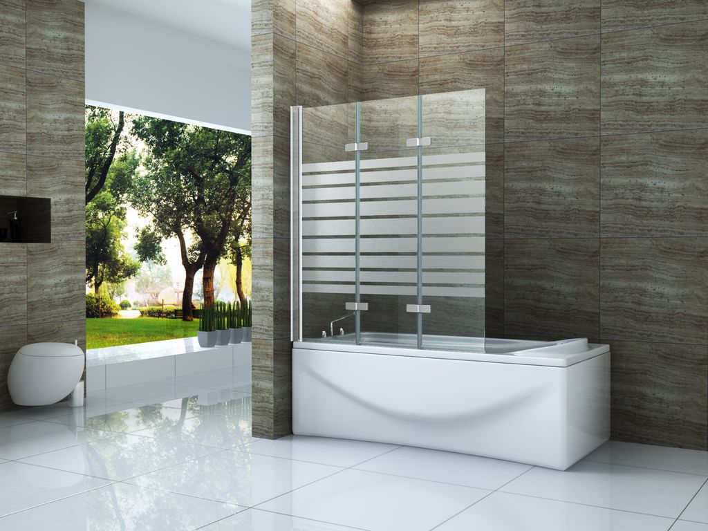 Badewannenabtrennung "RIBA-FROST" 130 x 140 cm