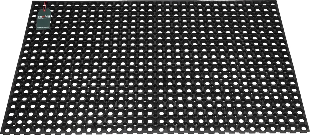 Tapis de Propreté Extérieur en Caoutchouc Noir Alvéolé - 80 x 120 cm