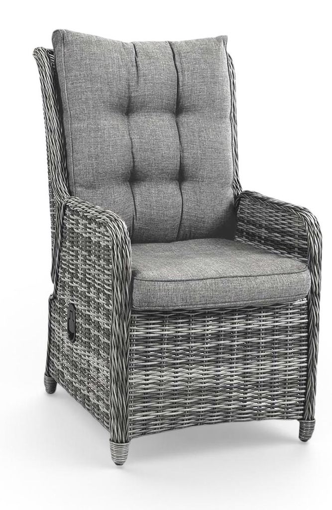 Verstellbarer Gartenstuhl Dublin | Aschgrau | Rattan | 2er Produktbild 