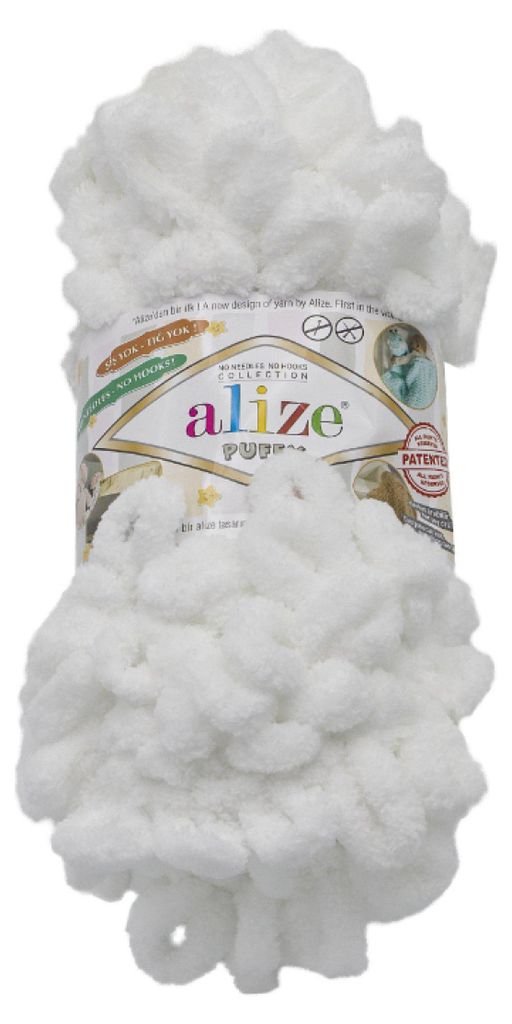 Przędza PUFFY - 100 g / 9 m - biała Zdjęcie produktu 