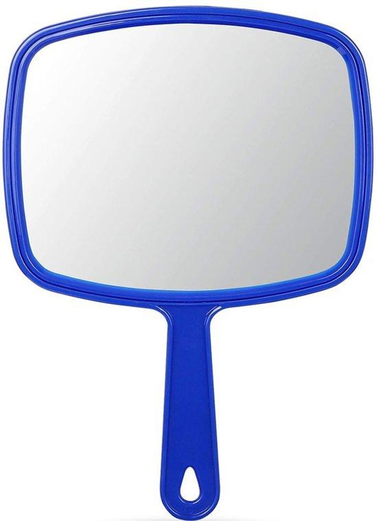 Handspiegel, Blauw, Vierkant, Met Handvat