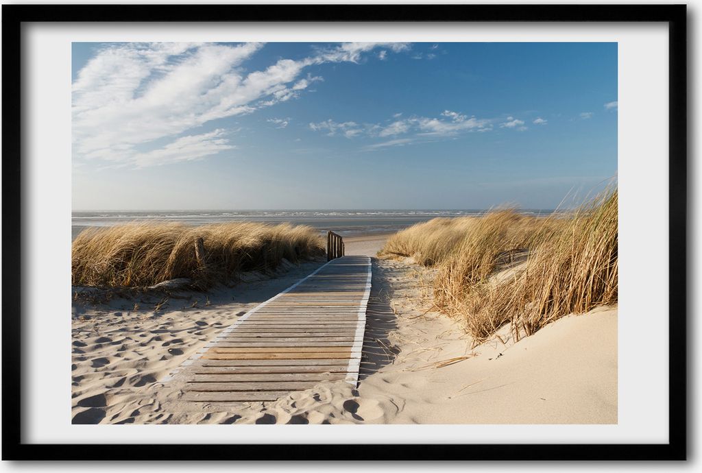 Bild 60x40 MDF-Rahmen, Wandkunst Der Weg zum Strand
