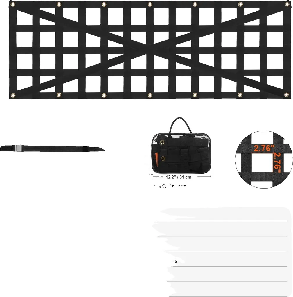 Filet de coffre pour organisation voyage et courses sangles ajustables