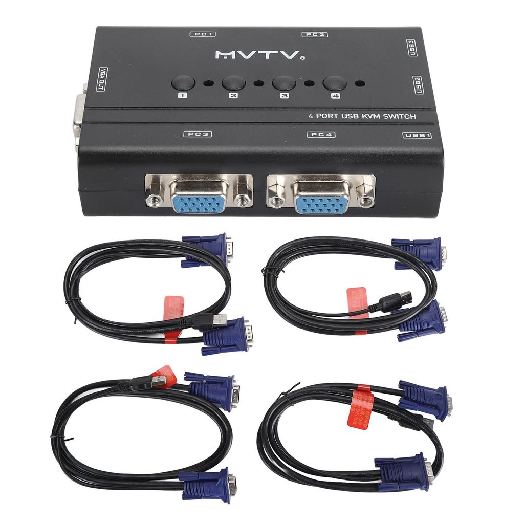 switch KVM VGA USB a 4 porte - Switch per 4 PC con uso Immagine del prodotto 