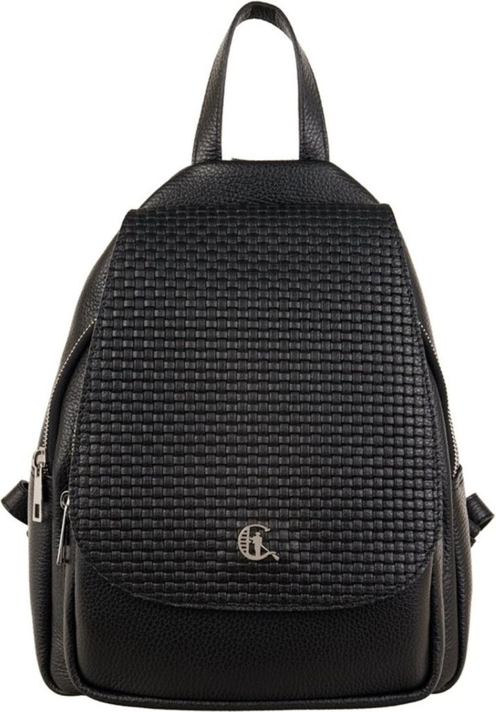 Kompakter Schwarzer Damen Rucksack für den täglichen Gebrauch, 25 cm Länge