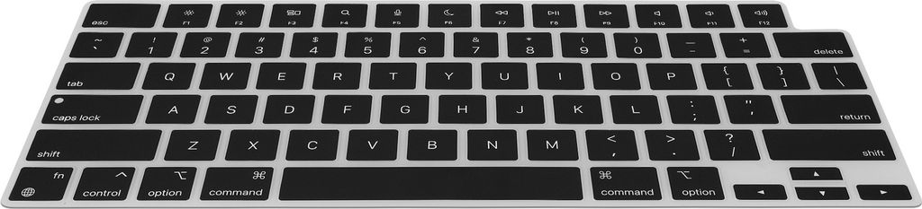 kwmobile Silikon Tastaturschutz für Apple Macbook Air 13.6 M3 2024 A3113 - QWERTY US Keyboard Cover Abdeckung - Schwarz