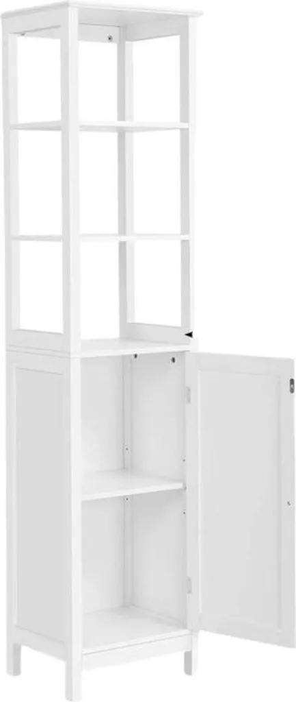 Colonne de salle de bain blanche 3 niveaux avec une étagère ajustable