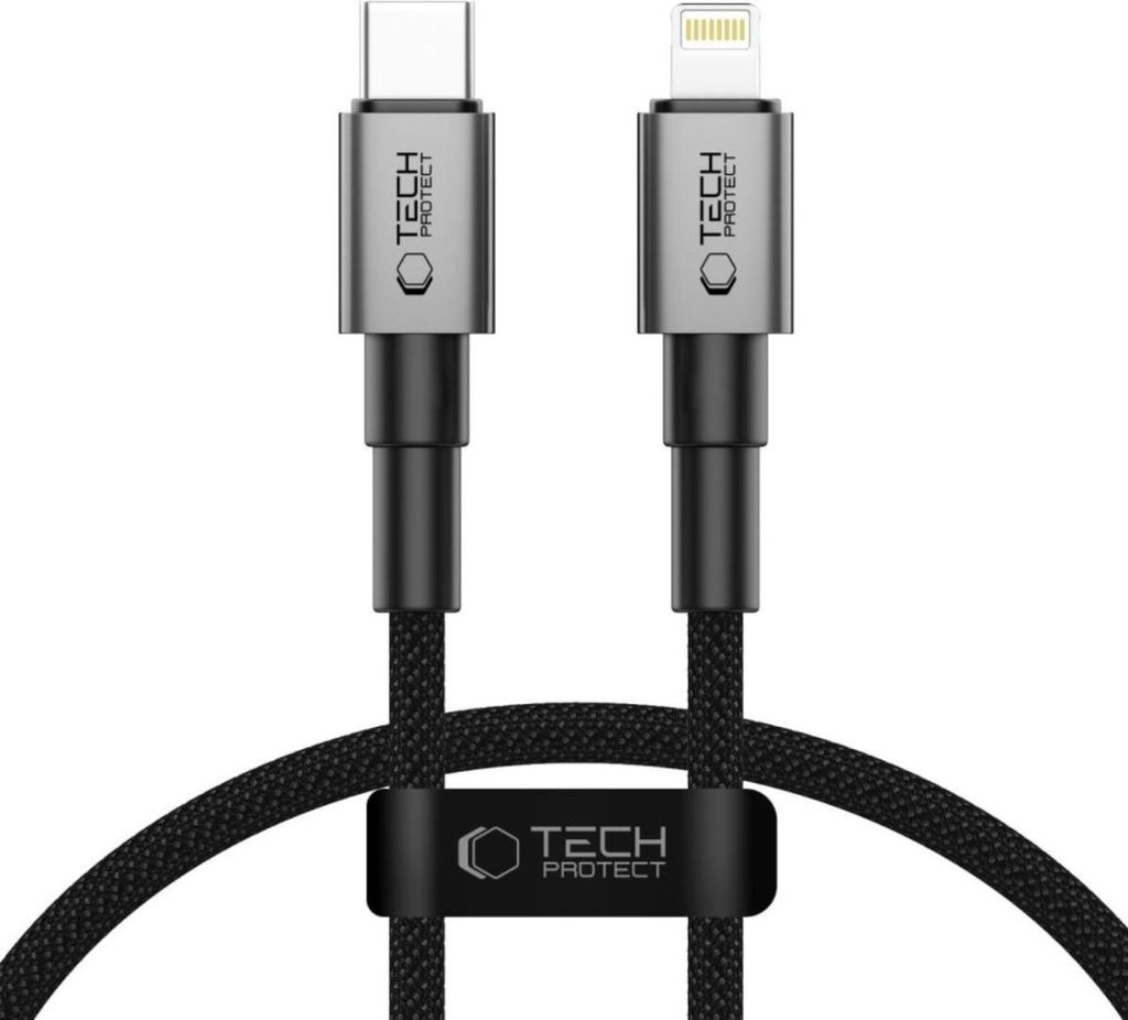 Tech-Protect Ultraboost DNA USB-C / Kompatibel mit iPhone Kabel PD 27W/3A 25 cm – Grau