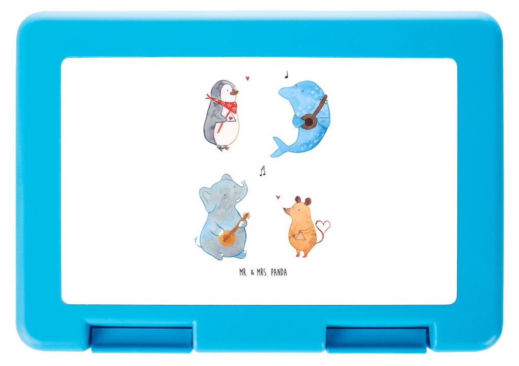 Mr. & Mrs. Panda Bentobox Big Band - Weiß - Geschenk, Delfin, Frischhaltedose, Hund, Lunchbox, Meal Prep Box, Maus, Pinguin, Lustige Sprüche, Ele...