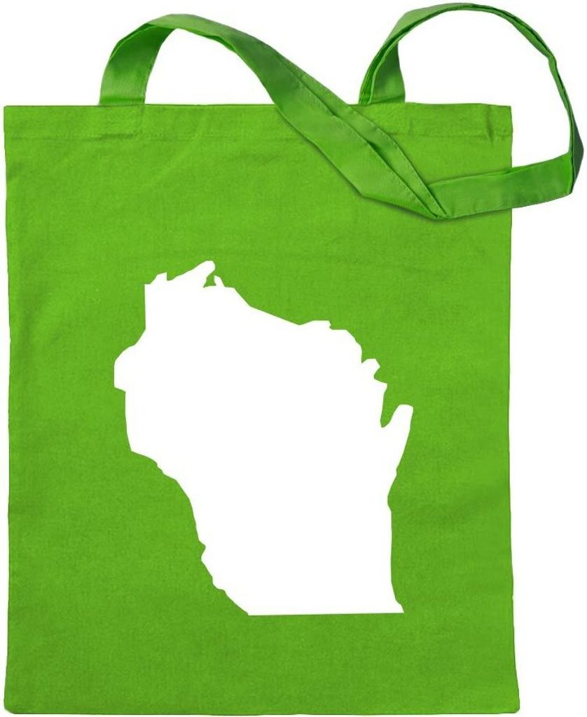 Kiwistar - Baumwolltasche - hellgrün - USA - Bundesstaat - Wisconsin - Tragetasche Stoffbeutel Umhängetasche Langer Henkel