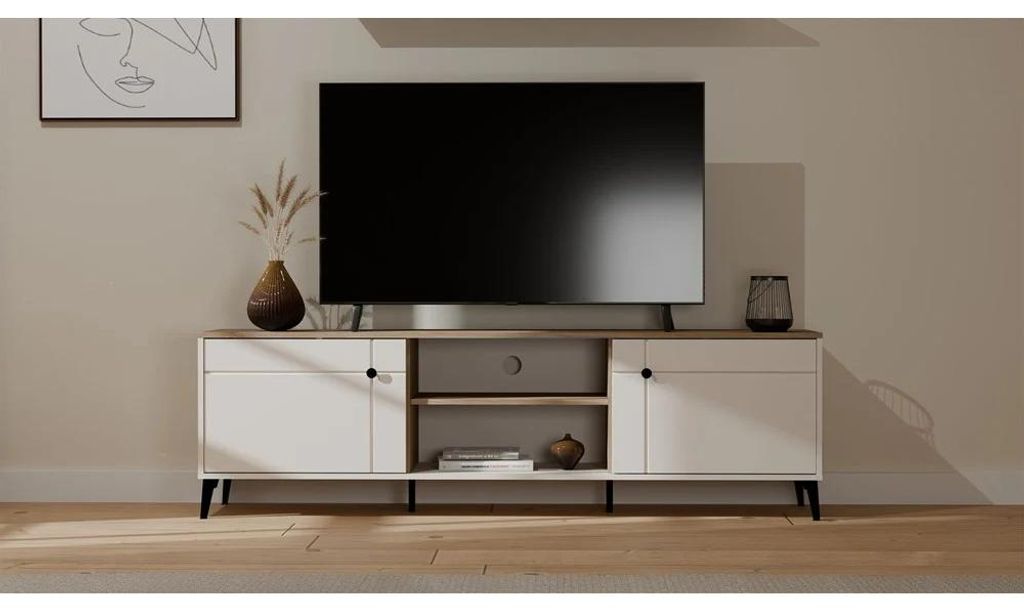 Szafka RTV Point 2D Kaszmir Beż Dąb Castello 183,5 cm