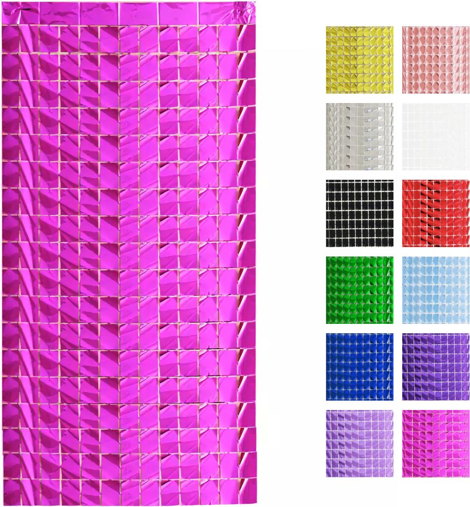 Paillettenwand Party Lametta Vorhang 100x200cm, Pink Produktbild 