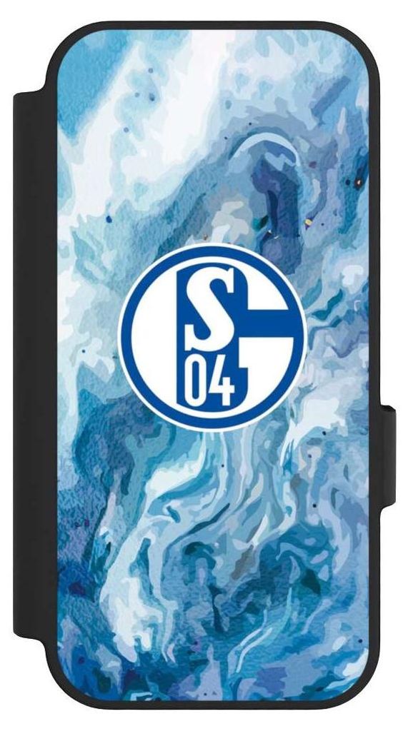 NIVOCASE Klapphülle für Google Pixel 10 Pro Handyhülle aus Kunst Leder NIVOflip schwarz FC Schalke 04 Fanartikel Logo