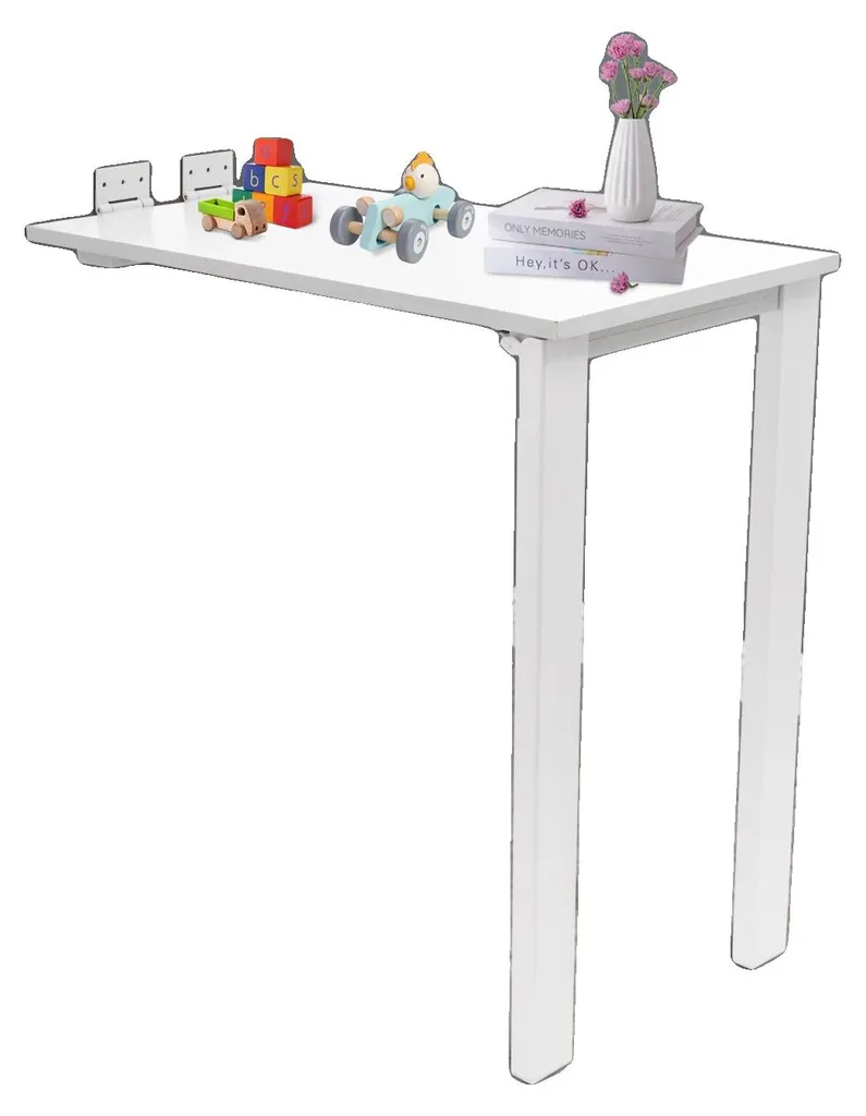 Table de cuisine pliante blanche pour repas gain de place et bureau d'appoint