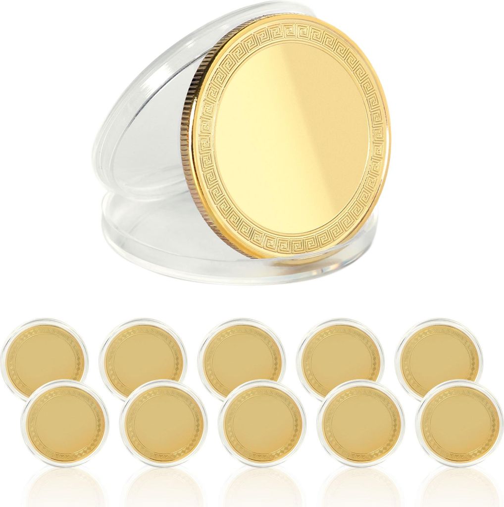 10 kusů 40 mm gravírovatelných prázdných kovových mincí s Obrázek produktu 