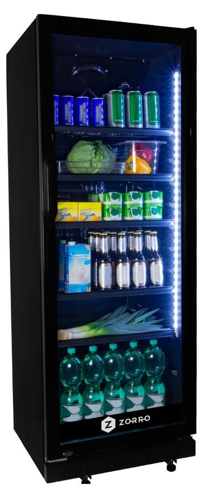 ZORRO Getränkekühlschrank ZKB 360 | Schwarz | 360 Liter | Glastür