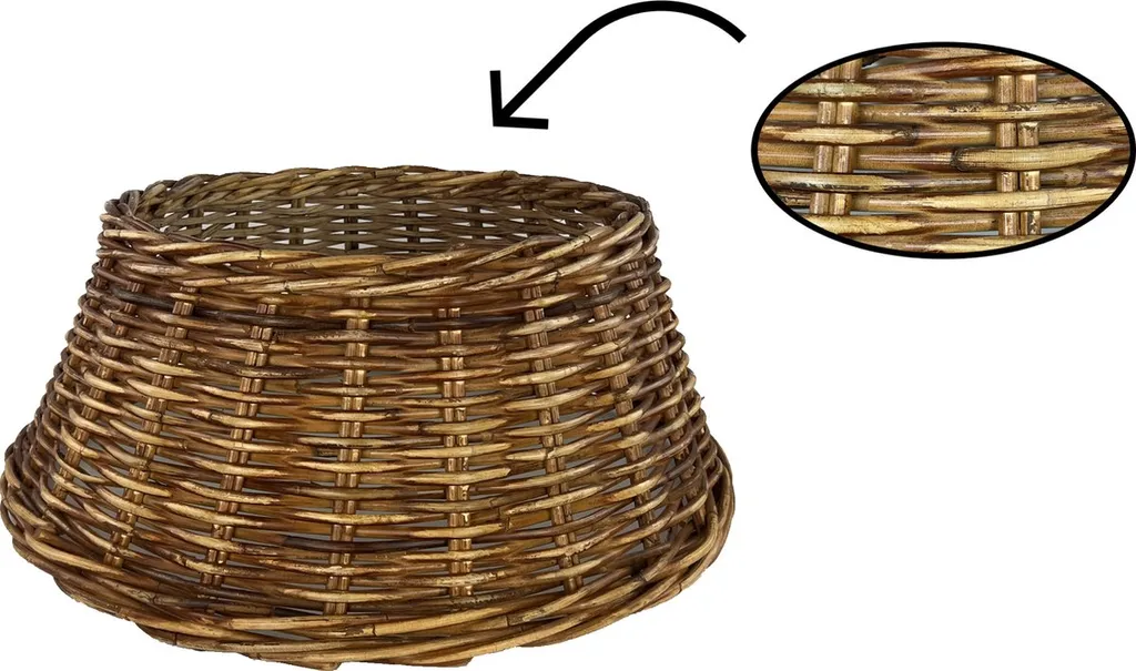 Housse de sapin en bois de rotin ø 65 cm - Décoration de Noël robuste