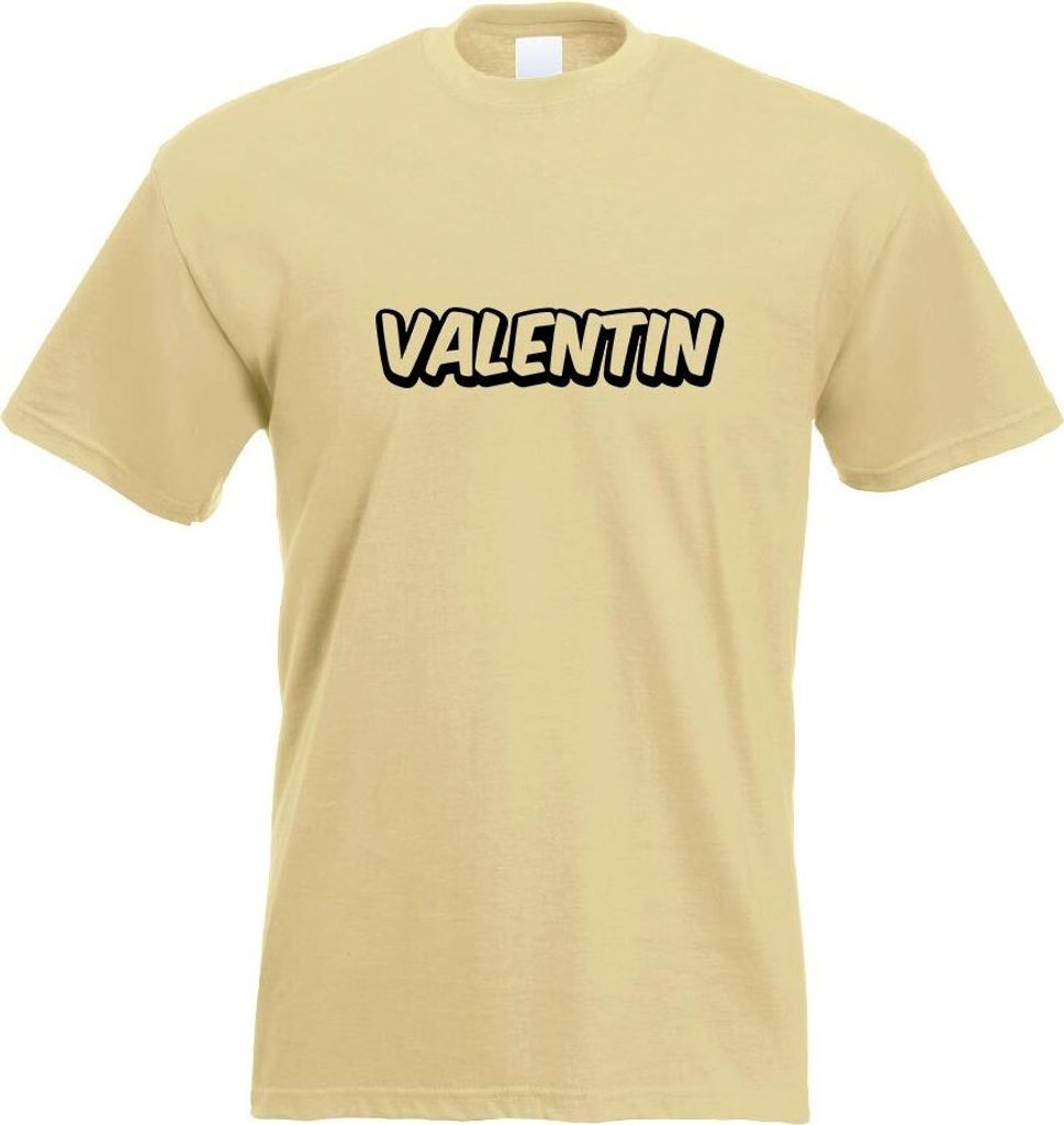 Kiwistar - T-Shirt - Khaki - Valentin Vorname Jungen Motiv Bedruckt Funshirt Design Print - mit Motiv Bedruckt - Funshirt Design - Sport - Freizeit...