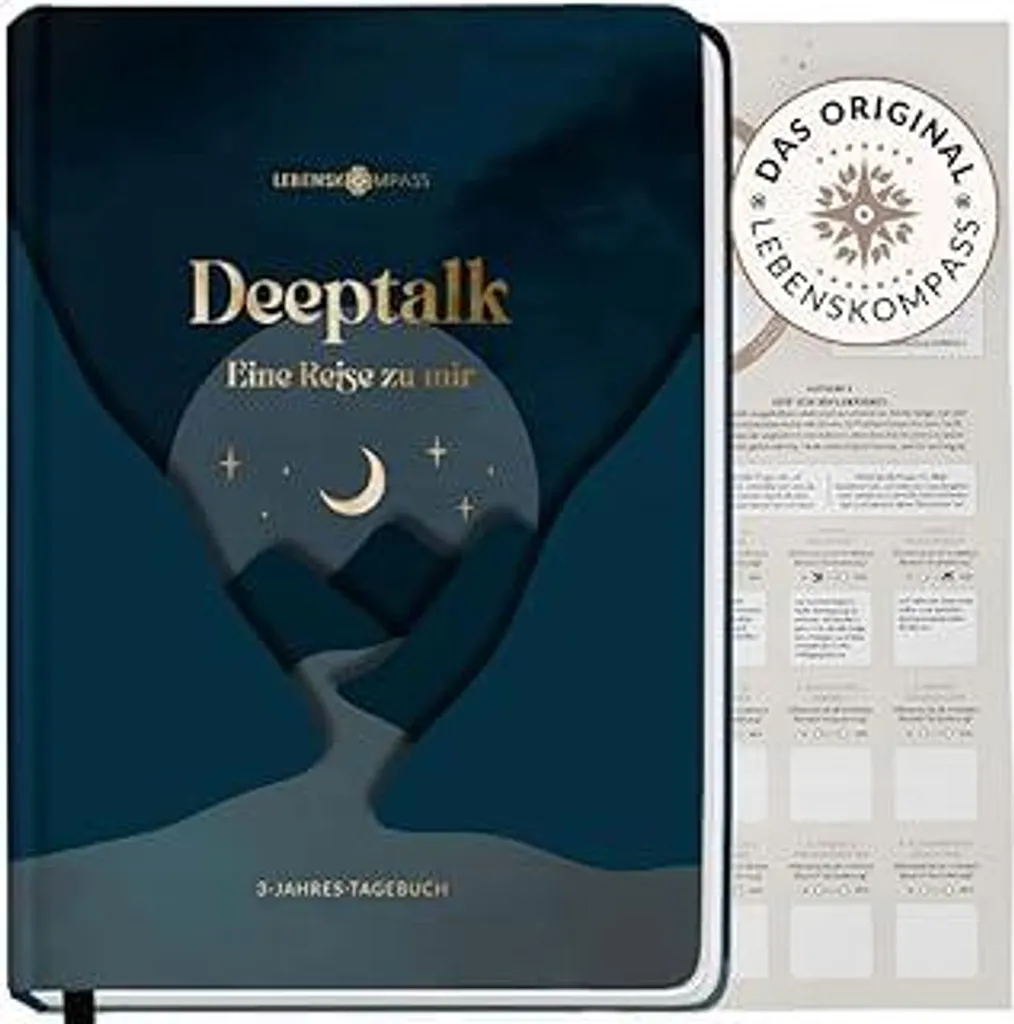 Bussola della vita Diario annuale per adulti - Deeptalk Un viaggio alla scoperta di me stesso CANYON Una riga al giorno - Diario di 5 minuti Ricordi, riflessioni e consapevolezza - Diario DIN A5 Copertina rigida
