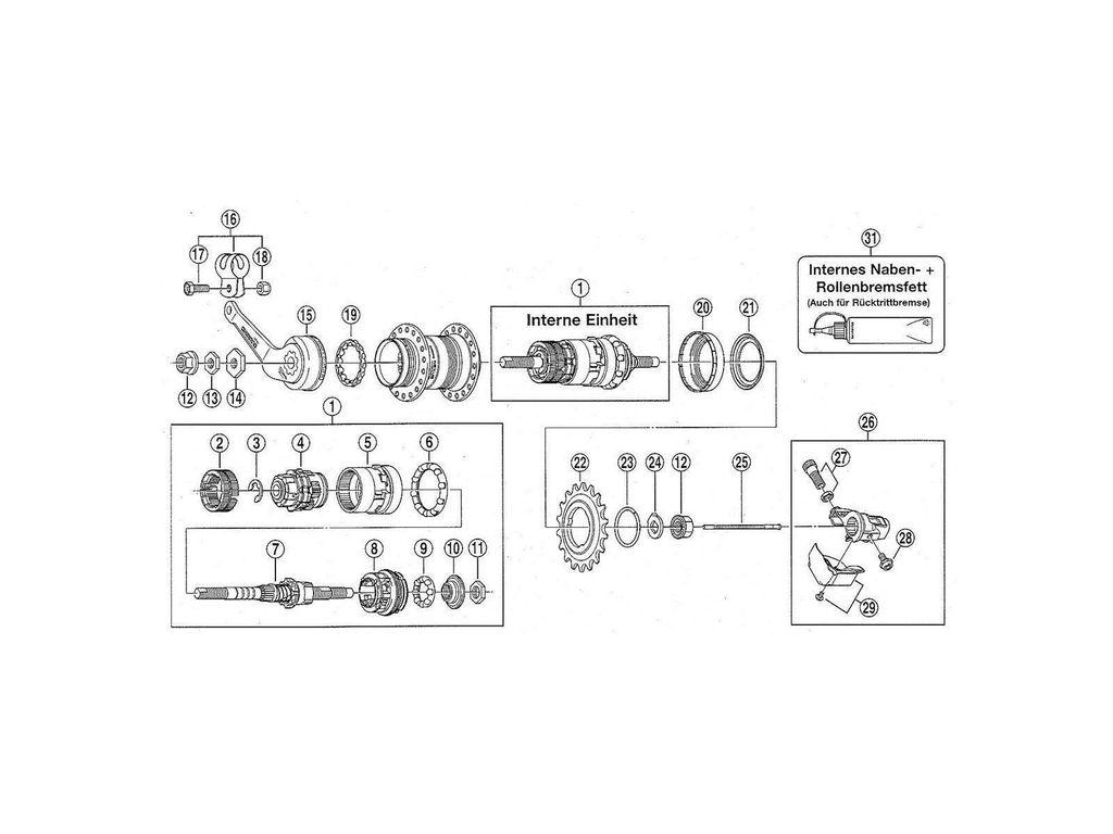 SHIMANO Schubstange für 3 Gang Nexus Nabenschaltung 81,85mm Achse 170,3mm