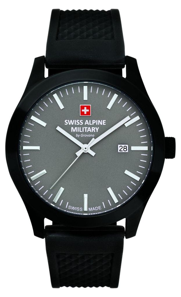 Swiss Alpine Military by Grovana 7055.1878 grau schwarz Armband Uhr Herren NEU