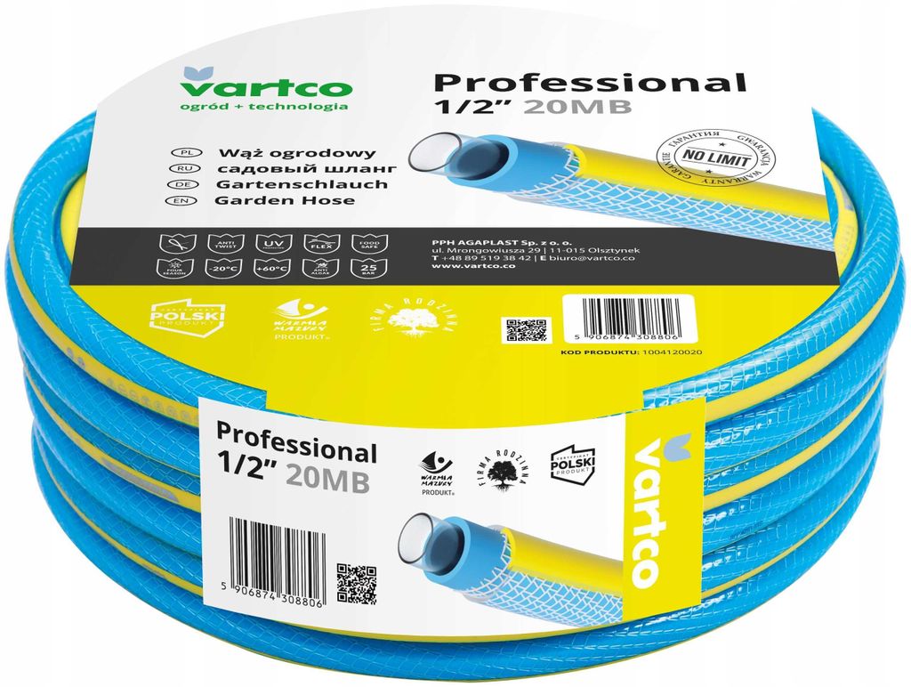 1" 20Mb Professioneller Gartenschlauch
