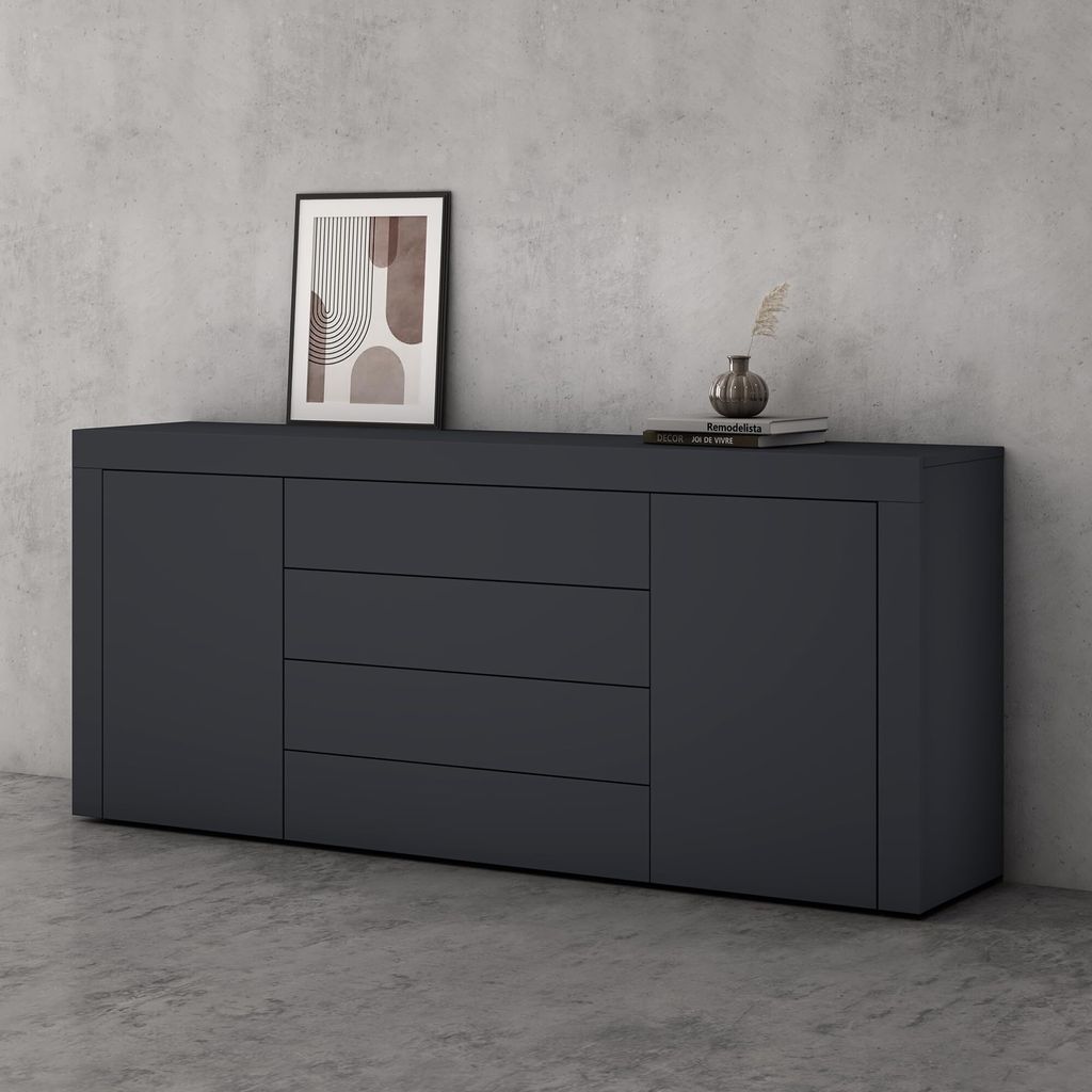 doporro Sideboard Kommode in Anthrazit matt 167x36 cm Produktbild 