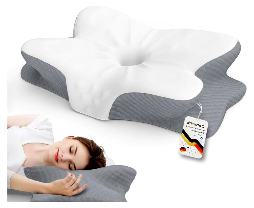 Orthopädisches Nackenkissen mit Memory-Schaum | EU-Designpatent & en | 2 Anti-Pilling-Bezüge | Vorbeugt und lindert Nackenschmerzen | Für alle S...