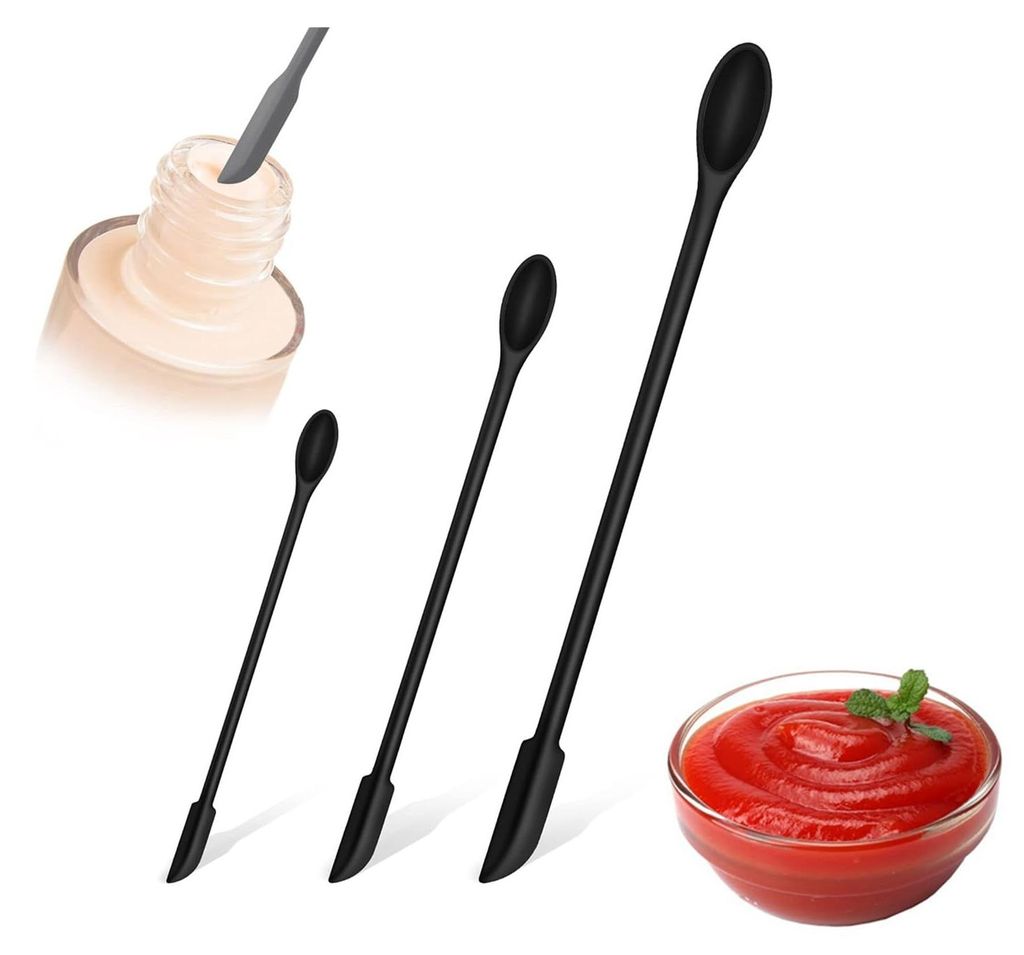 Set aus 3 Mini-Silikonspateln, schmalen Teigschabern und Löffeln von 20 cm Länge, hitzebeständig, spülmaschinenfest, BPA-frei – ideal zum Bac...