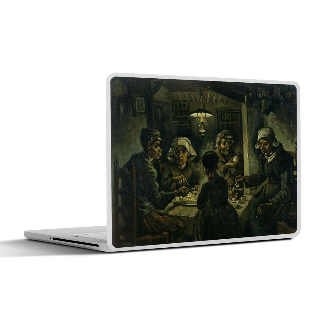 MuchoWow Laptop Aufkleber Sticker Cover Die Kartoffelesser - Vincent van Gogh 40x30 cm - Laptop Dekoration - Selbstklebend
