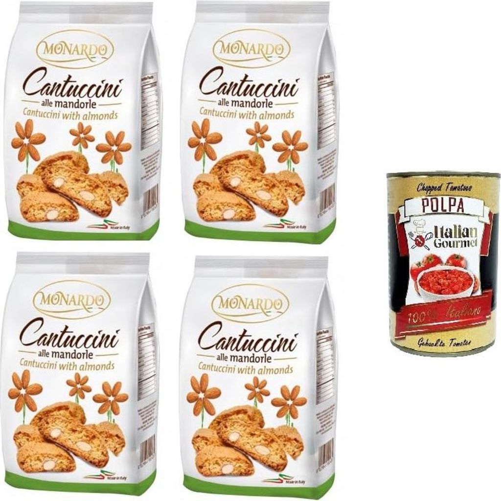 Monardo Cantuccini mit Mandeln, Mandel-Kekse, 4x150gr + Produktbild 