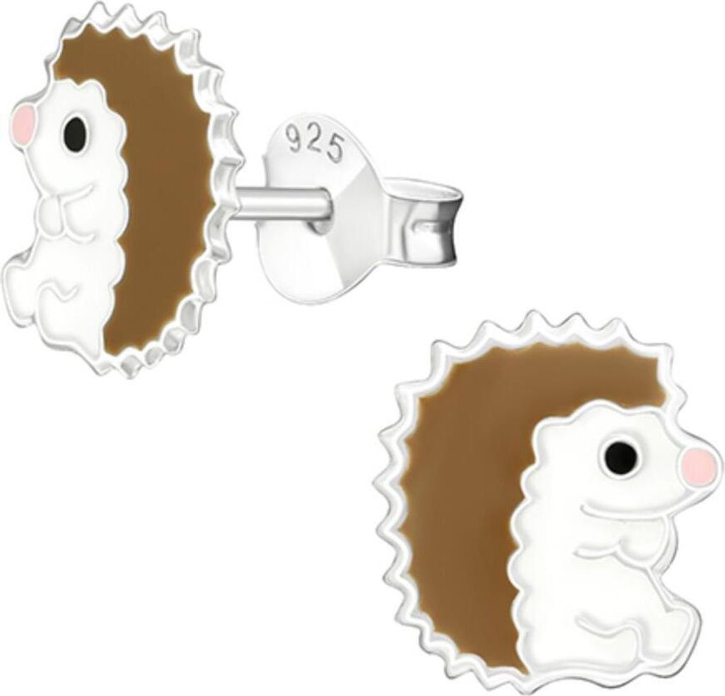 Kinder-Ohrstecker: 925 Silber Ohrringe „Igel“