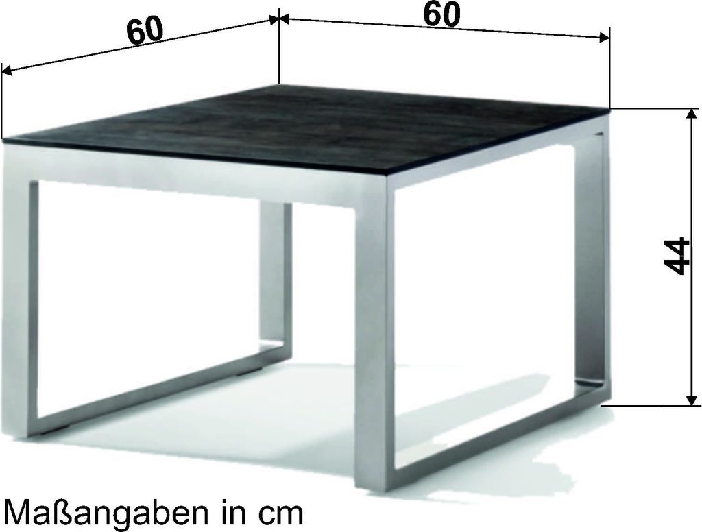 Gartentisch >Lounge< in Beton dunkel, eisengrau - 60x44x60 (BxHxT)