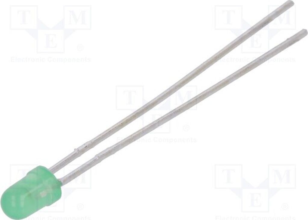 2x LED 3mm L-934GD-12V LED Dioden THT 3mm 60° grün 8÷20mcd